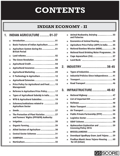 Indian Economy Notes For UPSC Prelims GS SCORE