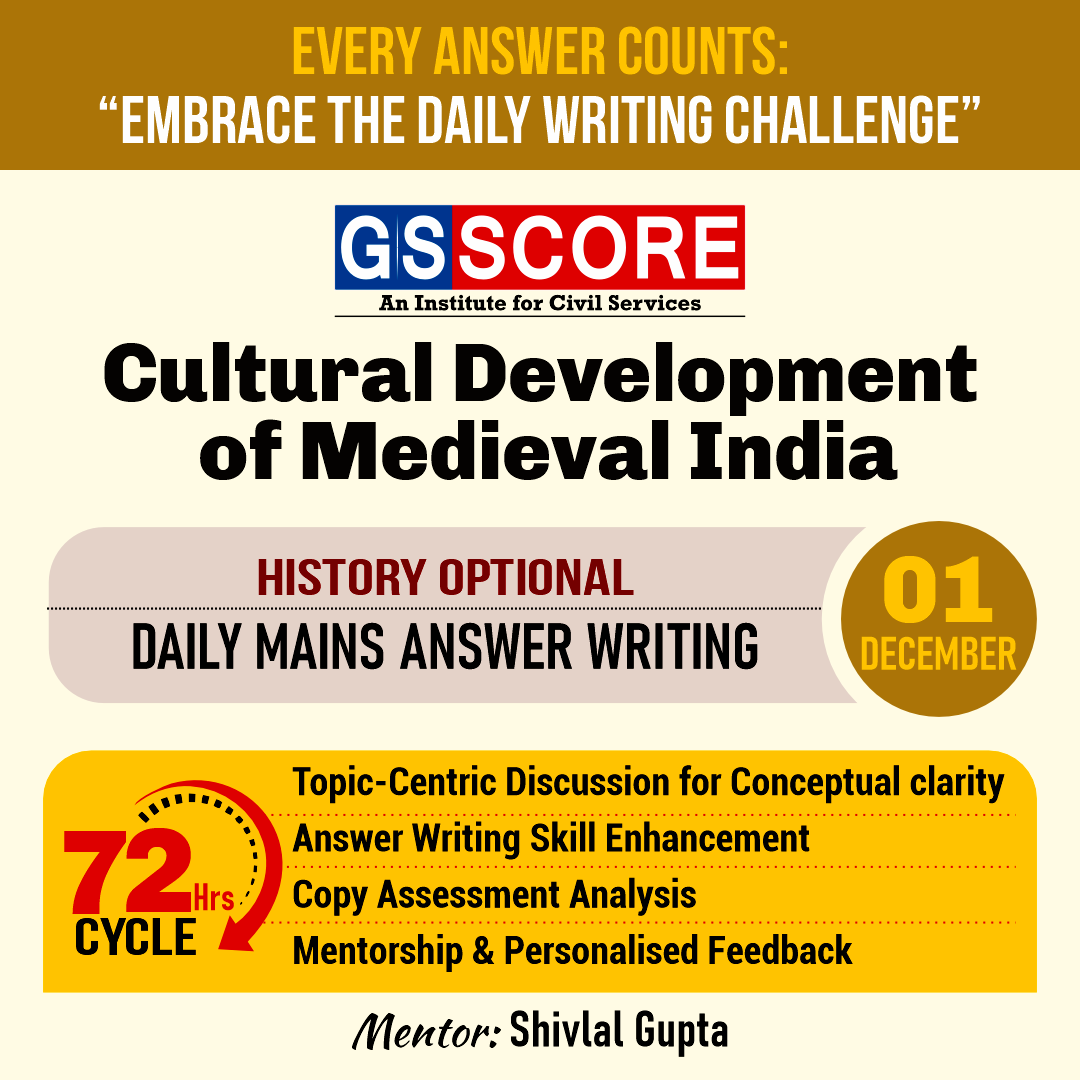 History Optional (Cultural Development of Medieval India) by Shivlal Gupta