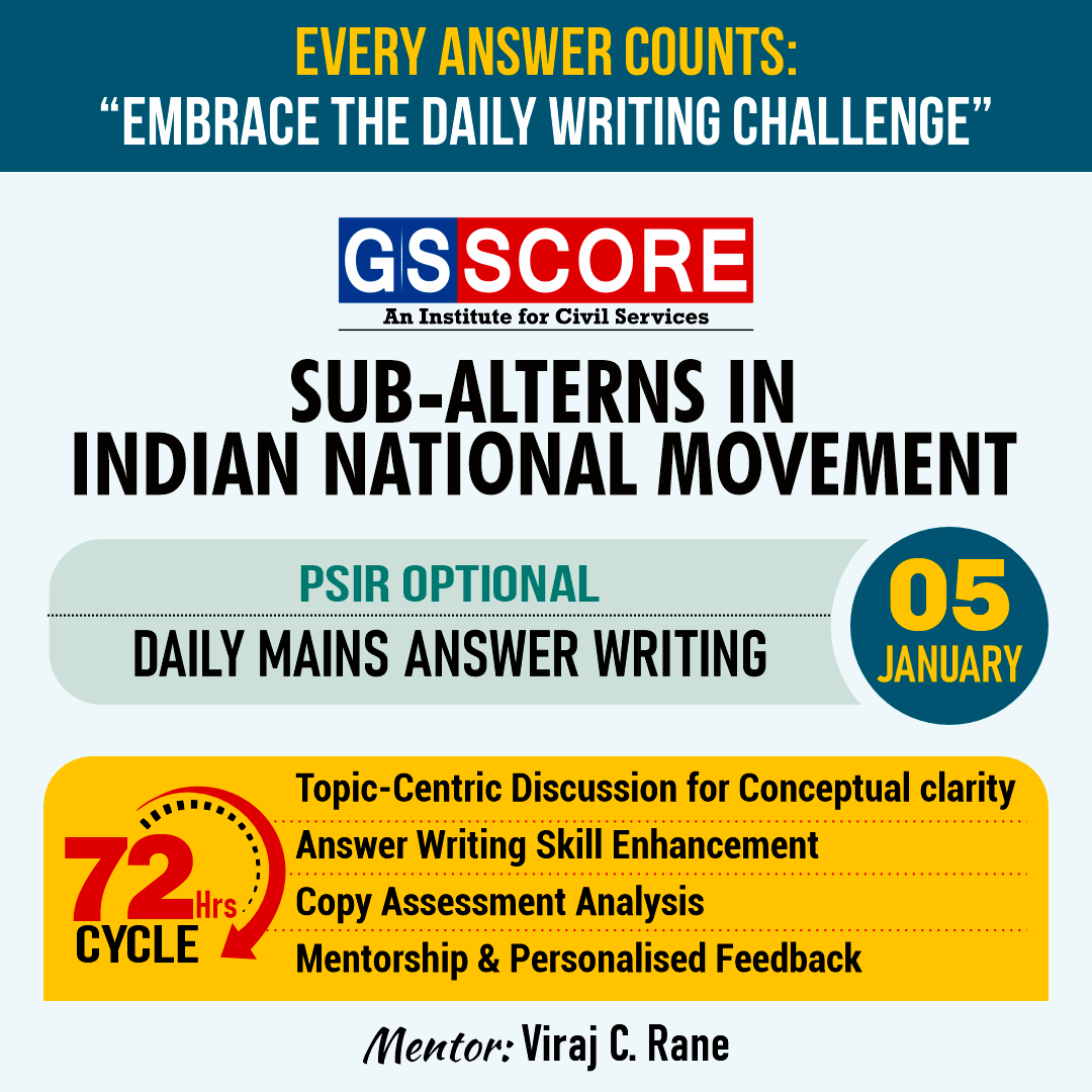 PSIR Optional (Sub-Alterns in Indian National Movement) by Viraj C Rane