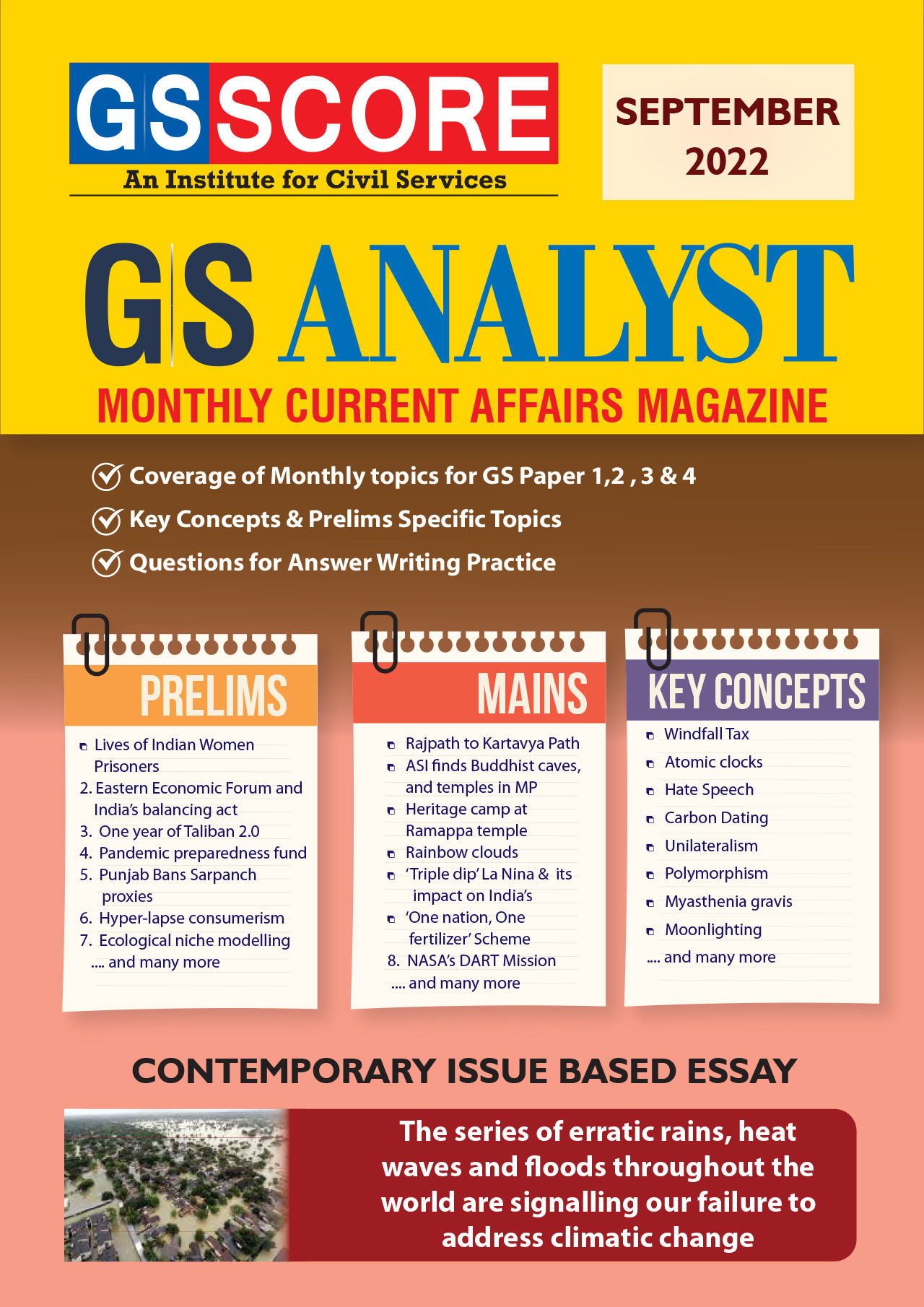 Monthly Current Affairs: September 2022 (GS Analyst)